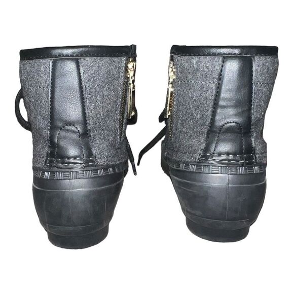 Tommy Hilfiger Roan Lace-Up Duck Boots Side-Zip Rubber Lined Gray Black 8M - Picture 7 of 11